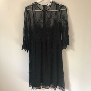 Thyme maternity lace gown with underlay